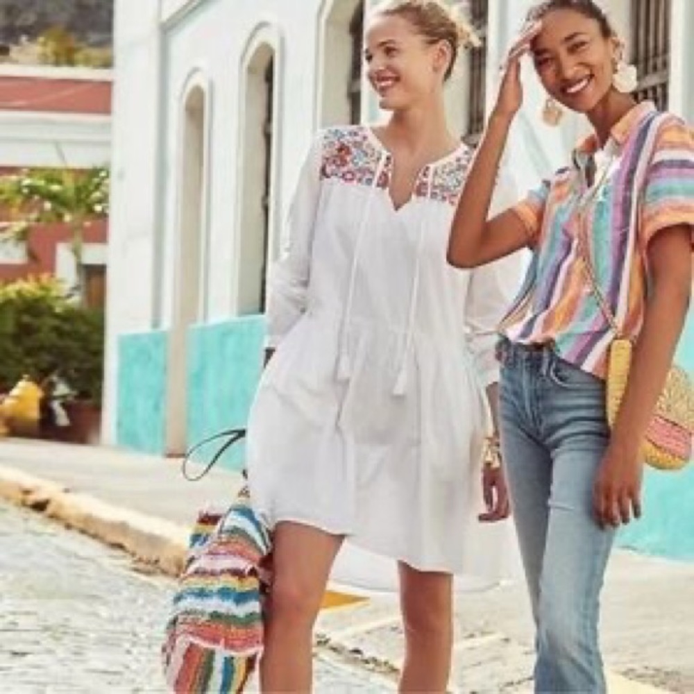 New crews poplin cotton tunic dress